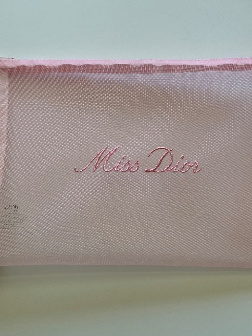 Dior Pink Mesh "Miss Dior" Embroidered Pouch